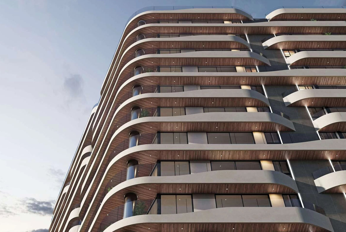 Fachada del edificio The Wave en Miraflores con diseño inspirado en el mar