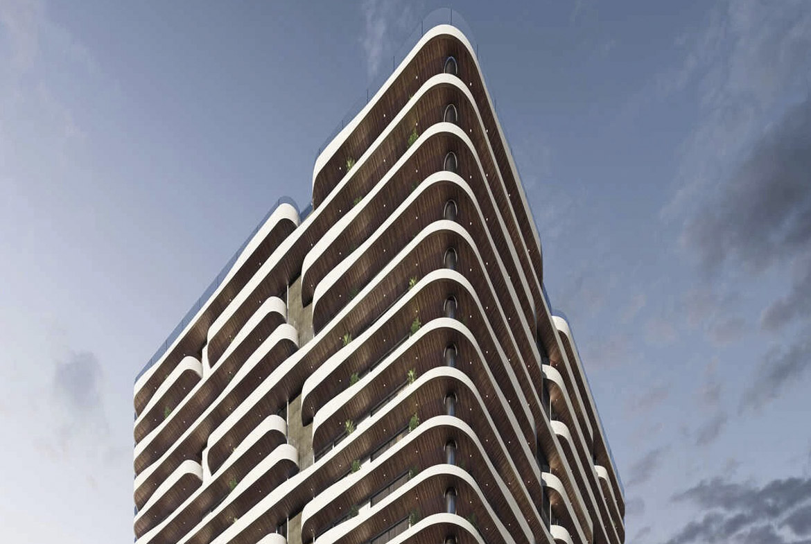 Fachada del edificio The Wave en Miraflores con diseño inspirado en el mar